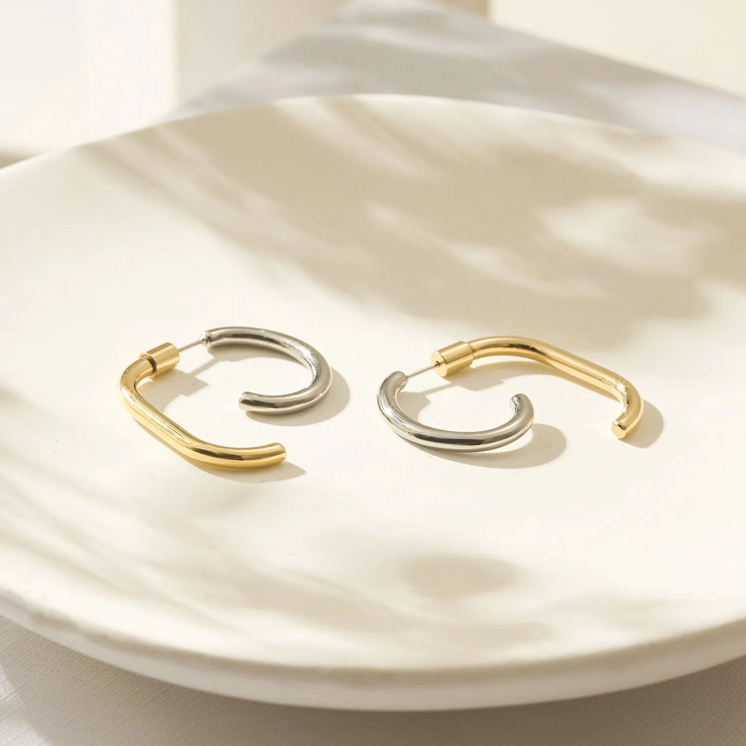 Two Tone Luna Earrings