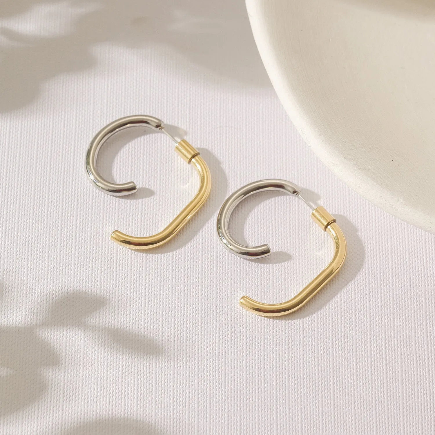 Two Tone Luna Earrings