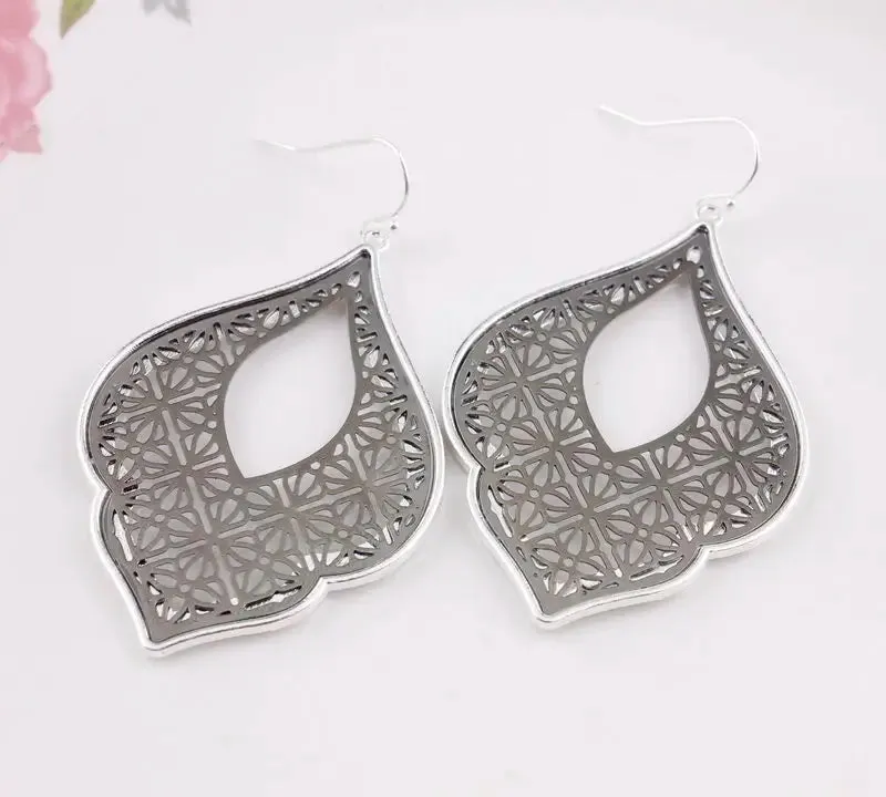 Two-Tone Teardrop Earrings | Moroccan Inspired Statement Earrings | Women's Party Jewelry