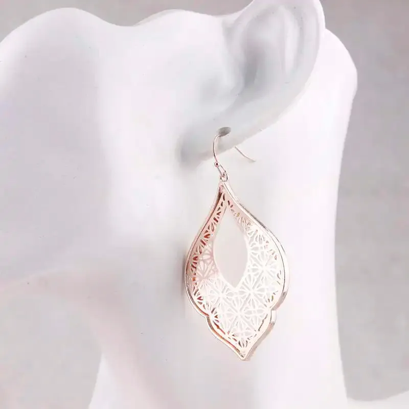 Two-Tone Teardrop Earrings | Moroccan Inspired Statement Earrings | Women's Party Jewelry