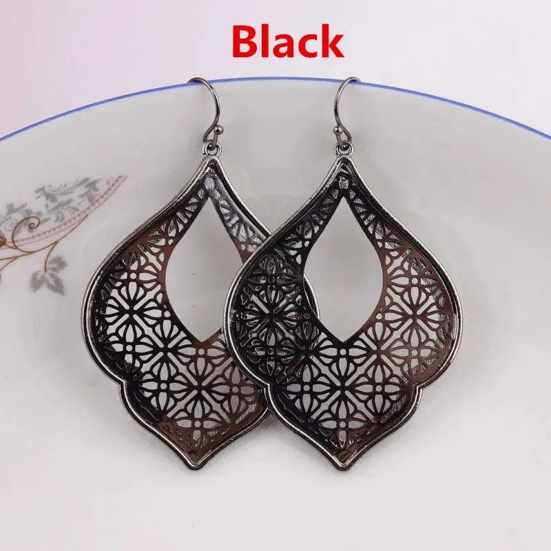Two-Tone Teardrop Earrings | Moroccan Inspired Statement Earrings | Women's Party Jewelry