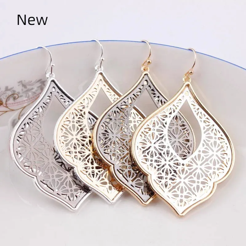 Two-Tone Teardrop Earrings | Moroccan Inspired Statement Earrings | Women's Party Jewelry