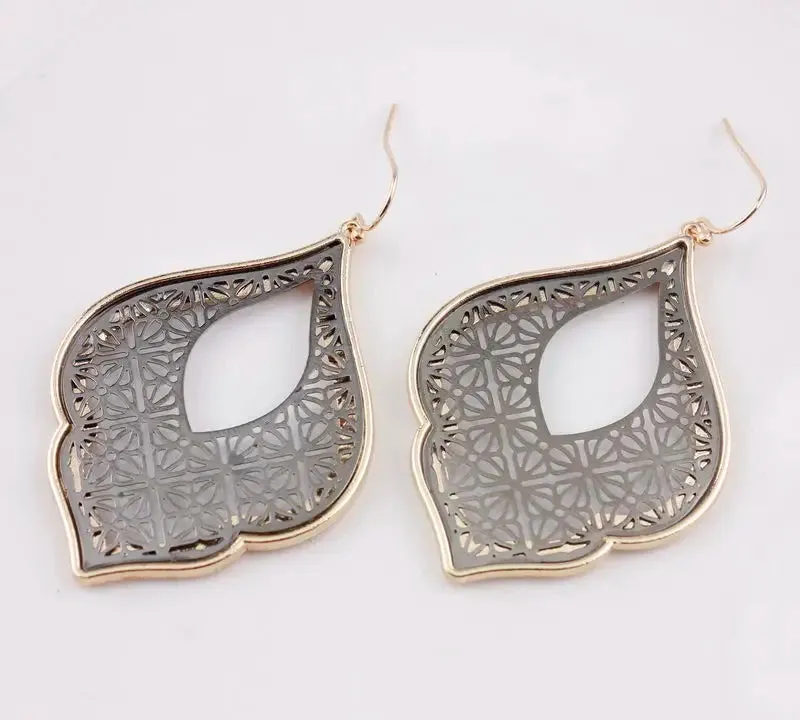 Two-Tone Teardrop Earrings | Moroccan Inspired Statement Earrings | Women's Party Jewelry