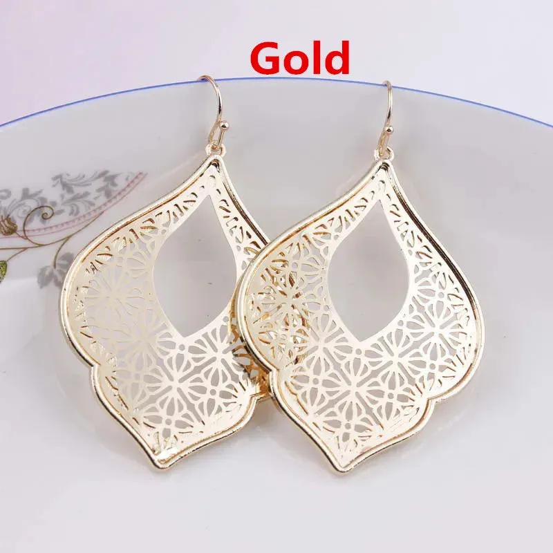 Two-Tone Teardrop Earrings | Moroccan Inspired Statement Earrings | Women's Party Jewelry