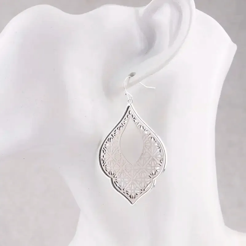 Two-Tone Teardrop Earrings | Moroccan Inspired Statement Earrings | Women's Party Jewelry