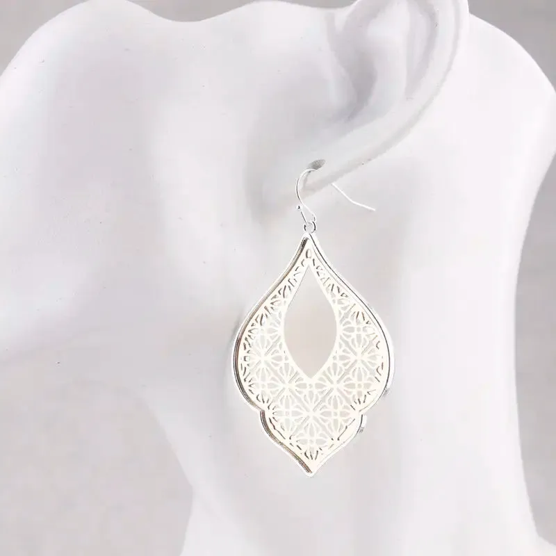 Two-Tone Teardrop Earrings | Moroccan Inspired Statement Earrings | Women's Party Jewelry
