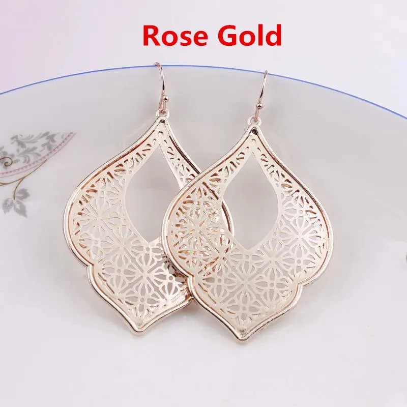 Two-Tone Teardrop Earrings | Moroccan Inspired Statement Earrings | Women's Party Jewelry