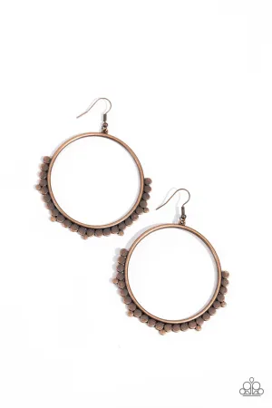 Ultra Untamable - Copper - Disc Hoop Paparazzi Fishhook Earrings