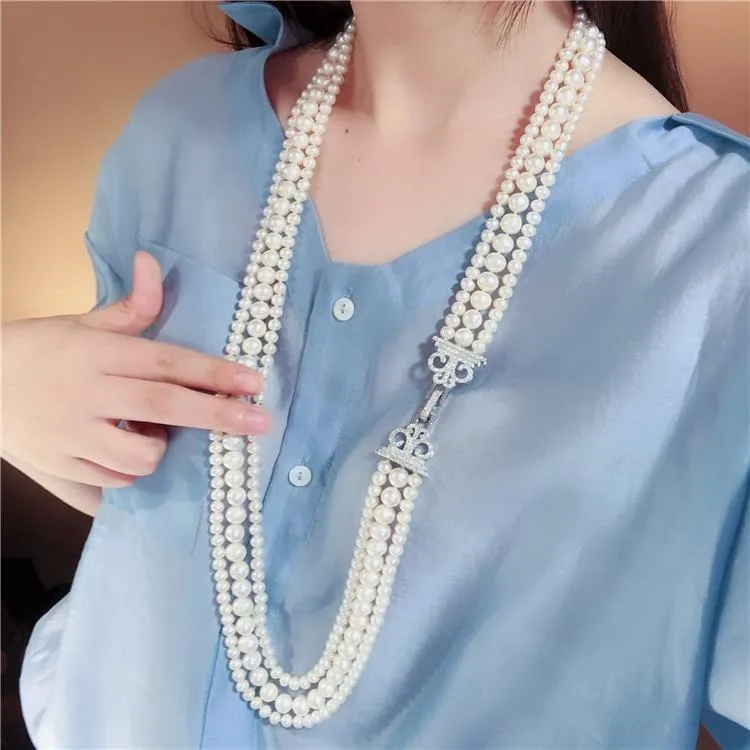 Unique Triple Strand Freshwater Pearl Necklace