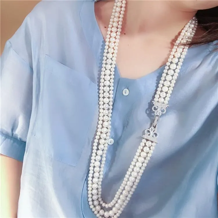Unique Triple Strand Freshwater Pearl Necklace