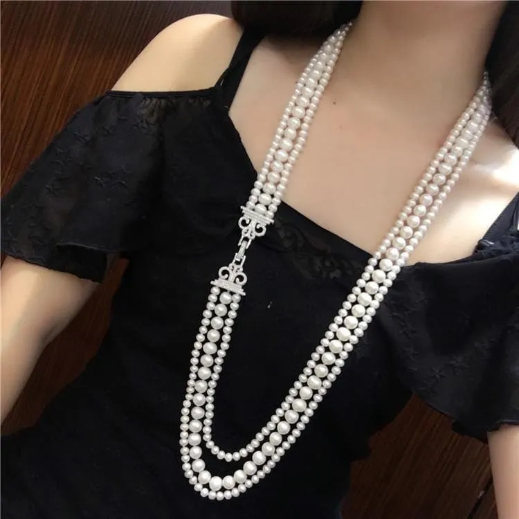 Unique Triple Strand Freshwater Pearl Necklace