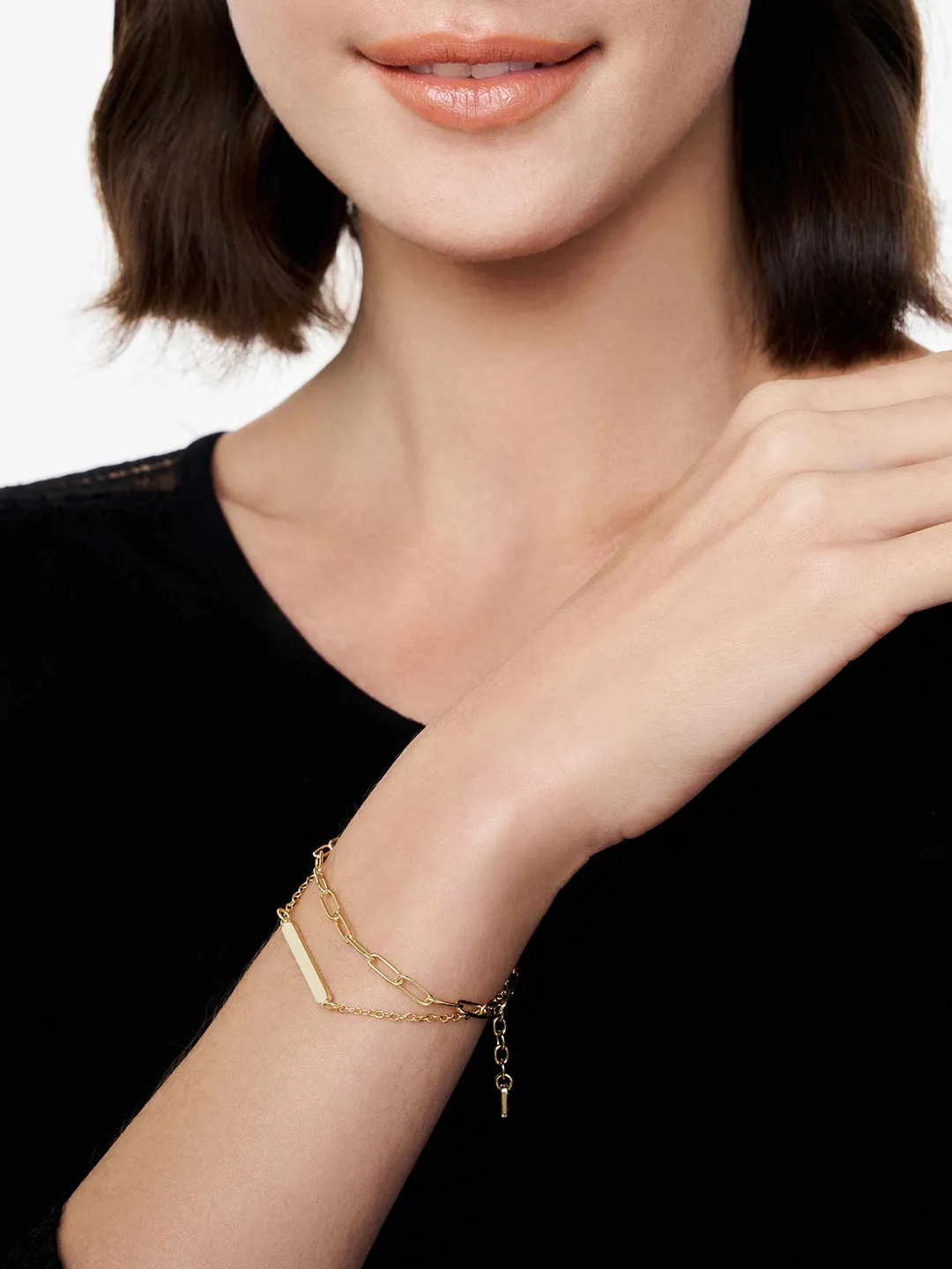 Unisex Bar Layered Bracelet