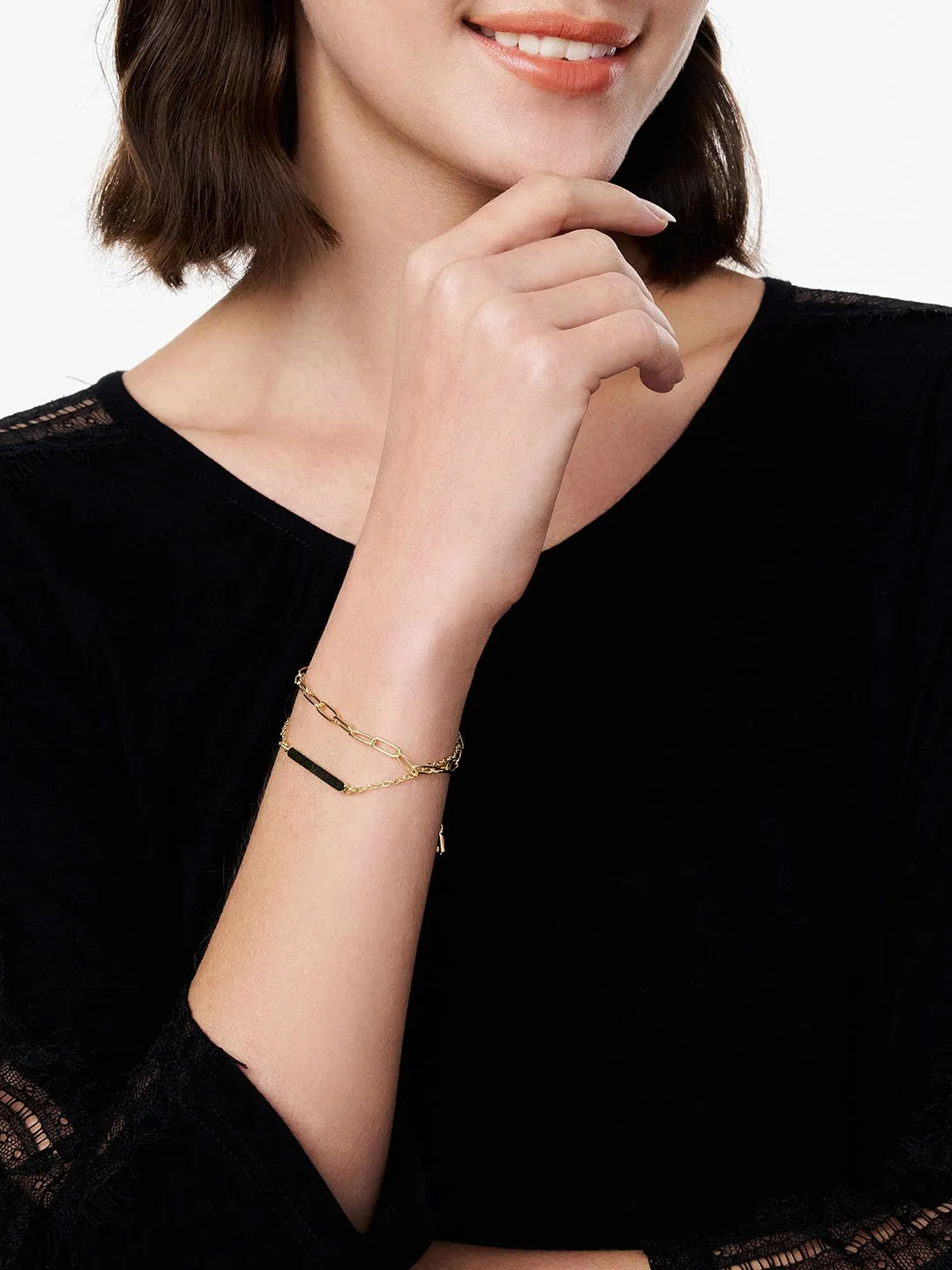 Unisex Bar Layered Bracelet