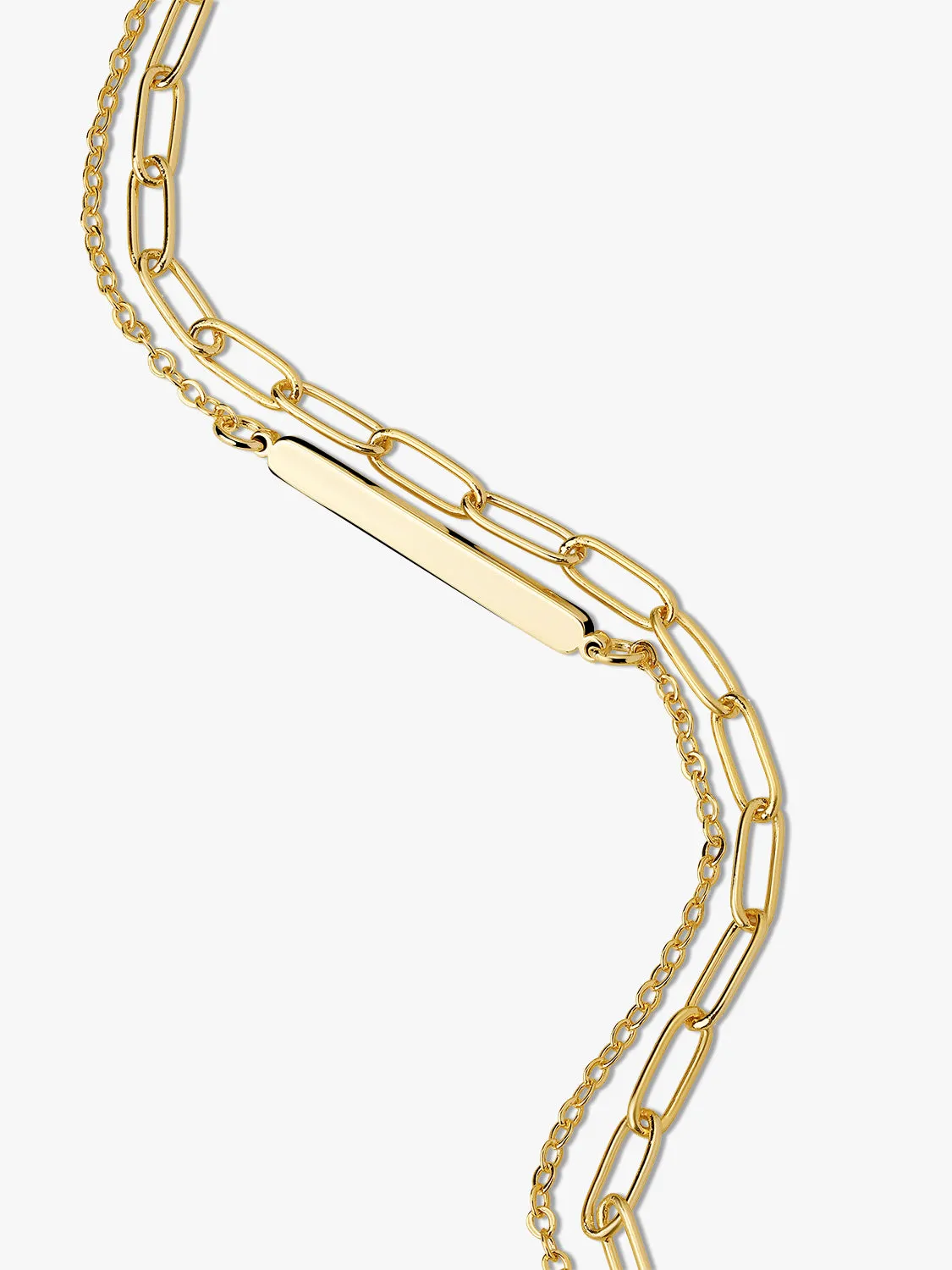 Unisex Bar Layered Bracelet