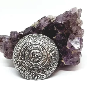 Vintage Aztec Calendar Brooch - Taxco 980