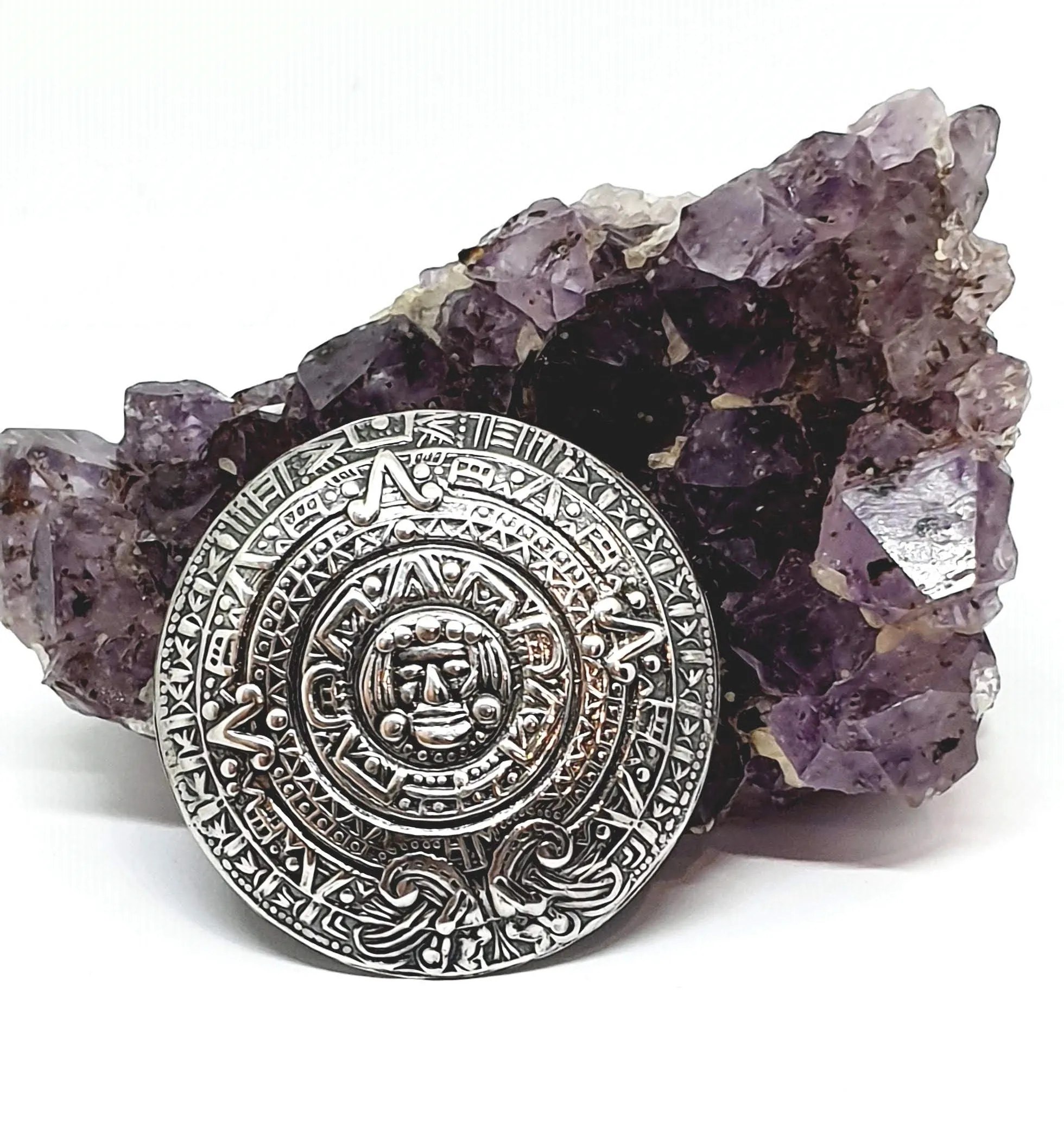 Vintage Aztec Calendar Brooch - Taxco 980