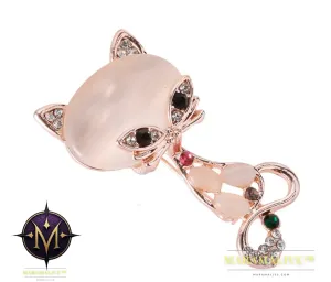 Vintage   Cats Brooch Corsage Antique    Opals Animal Brooches For Women Small Hijab Pins Bijouterie
