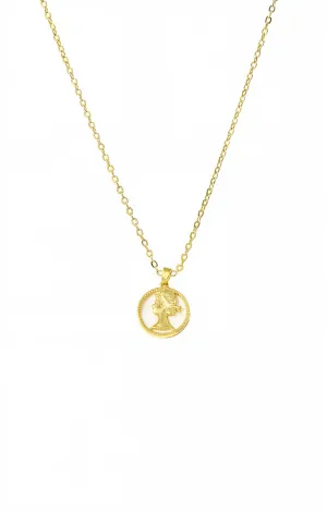 Vintage Coin Cutout Pendant Necklace