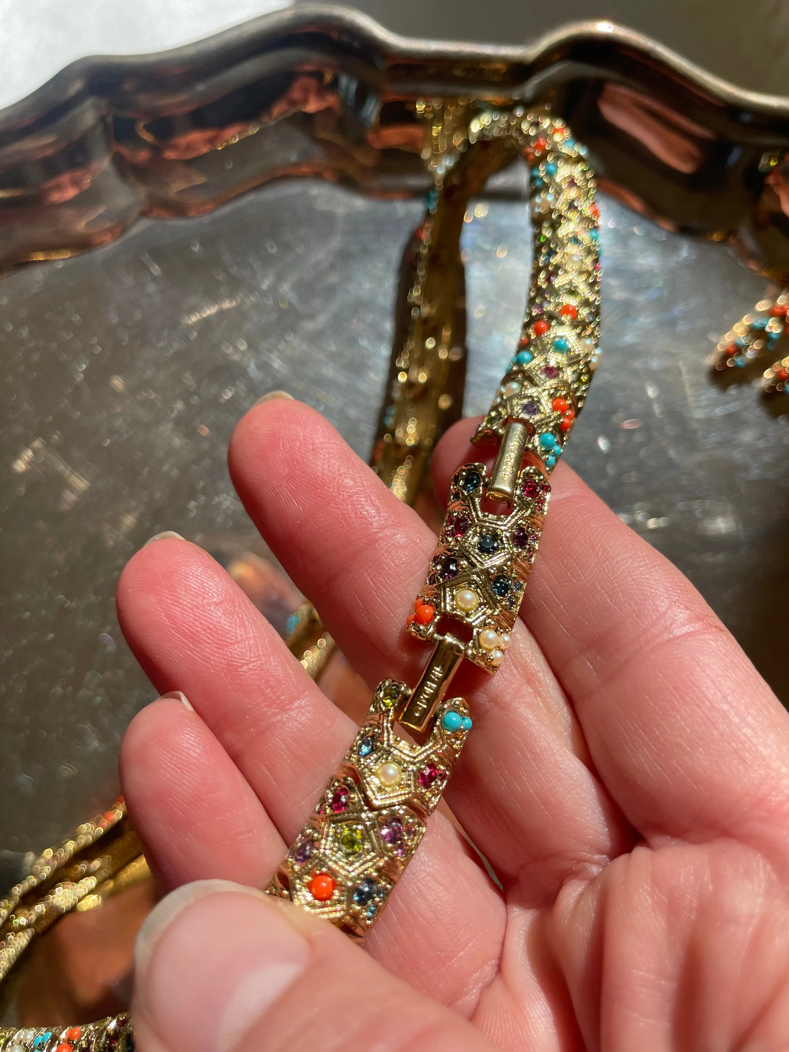 Vintage D’Orlan Buried Treasure Necklace and Earrings Set