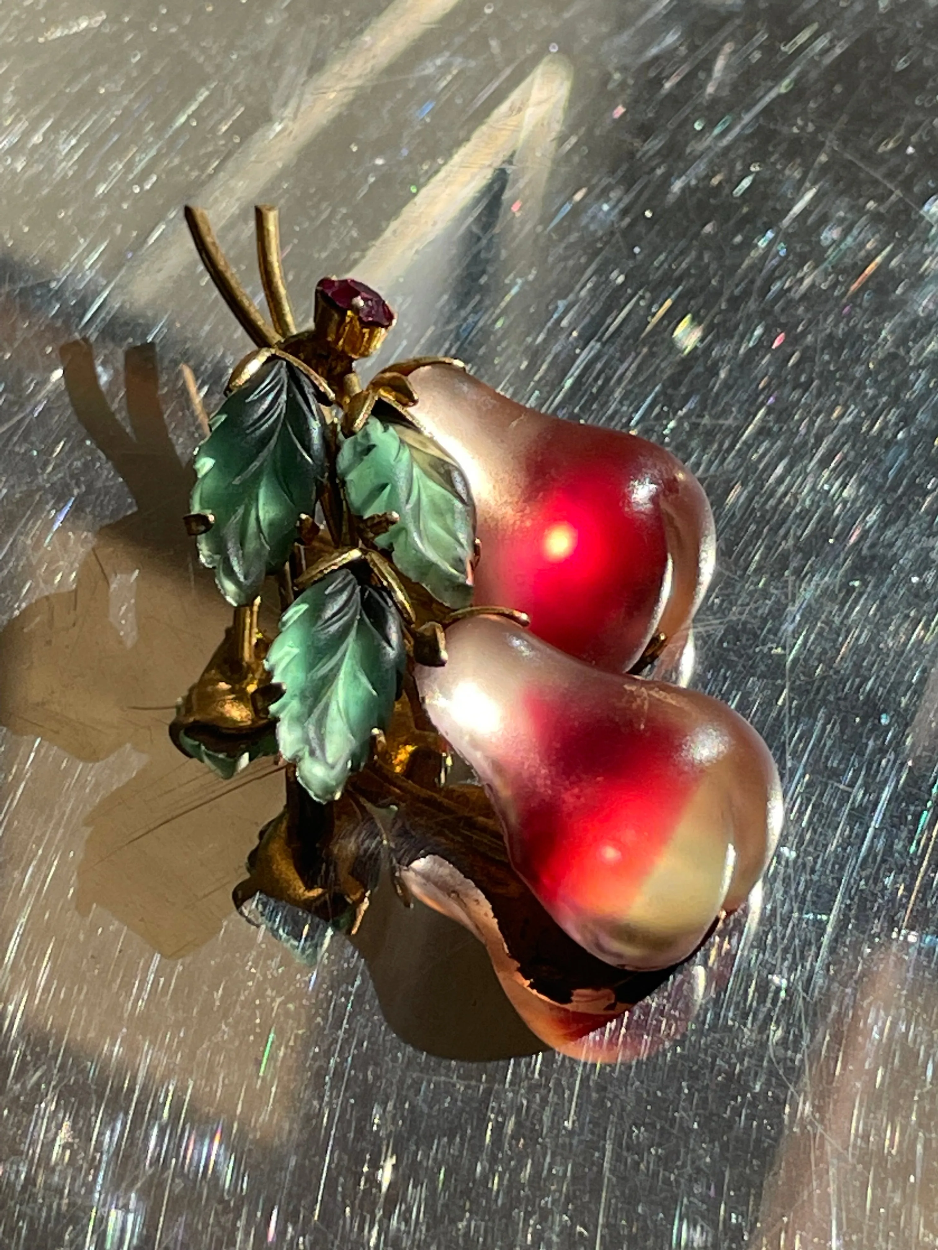 Vintage Forbidden Fruit Brooch from Austria
