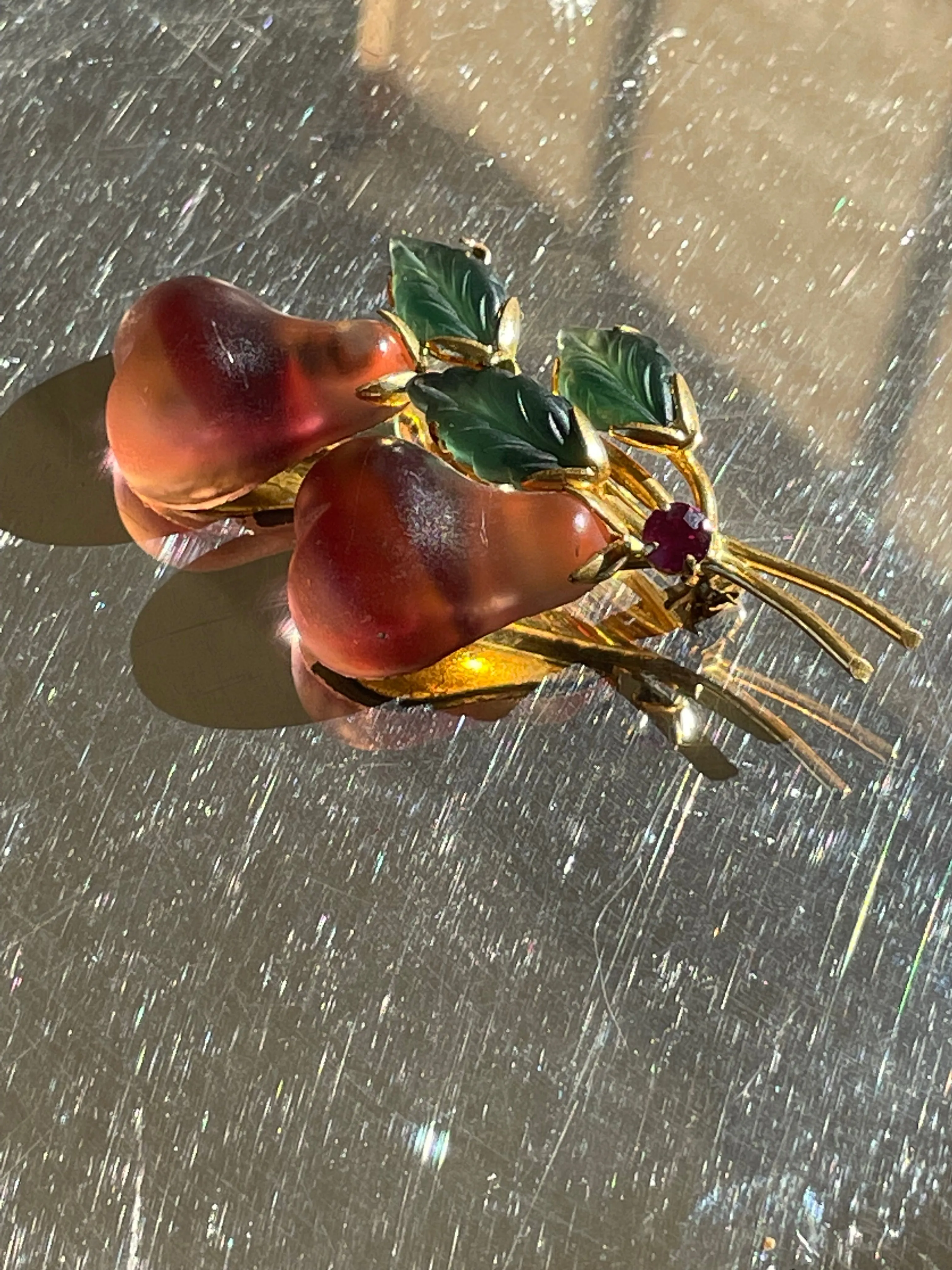 Vintage Forbidden Fruit Brooch from Austria