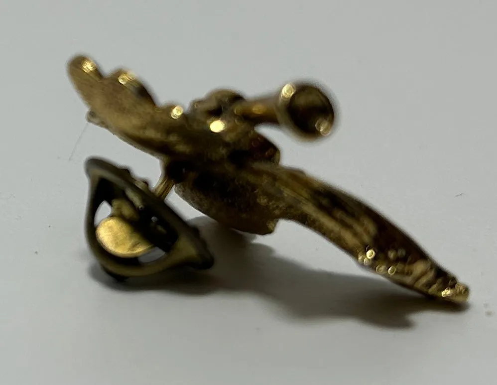 Vintage Gold-Tone JJ Jonette Trumpeting Angel Pin – Signed Religious Lapel Brooch