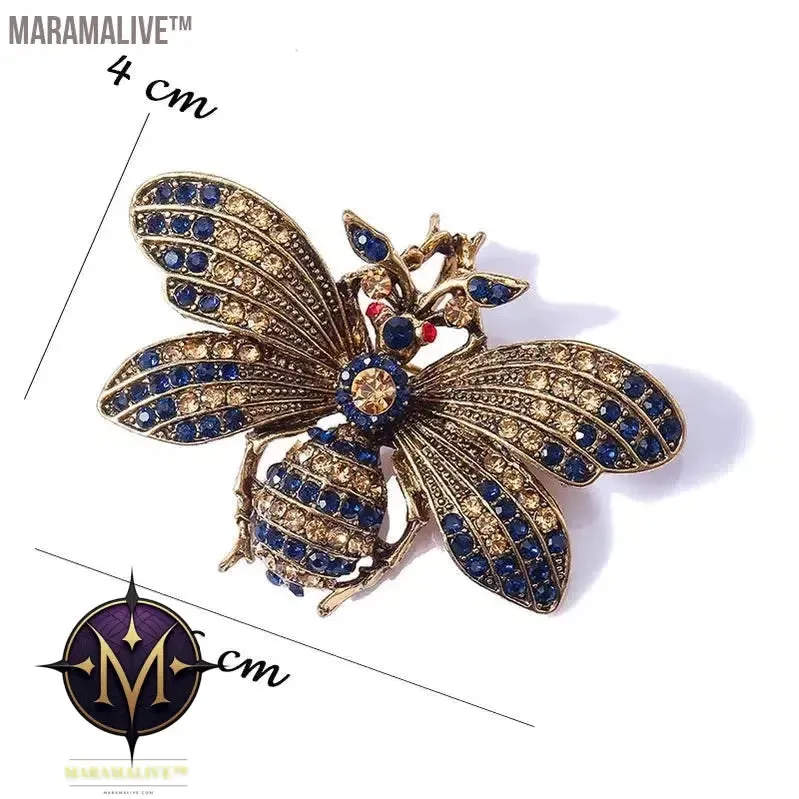 Vintage Insect Jewelry Shiny Zircon Butterfly Brooches Retro Pins Rhinestone Delicate Moth Brooches Pin