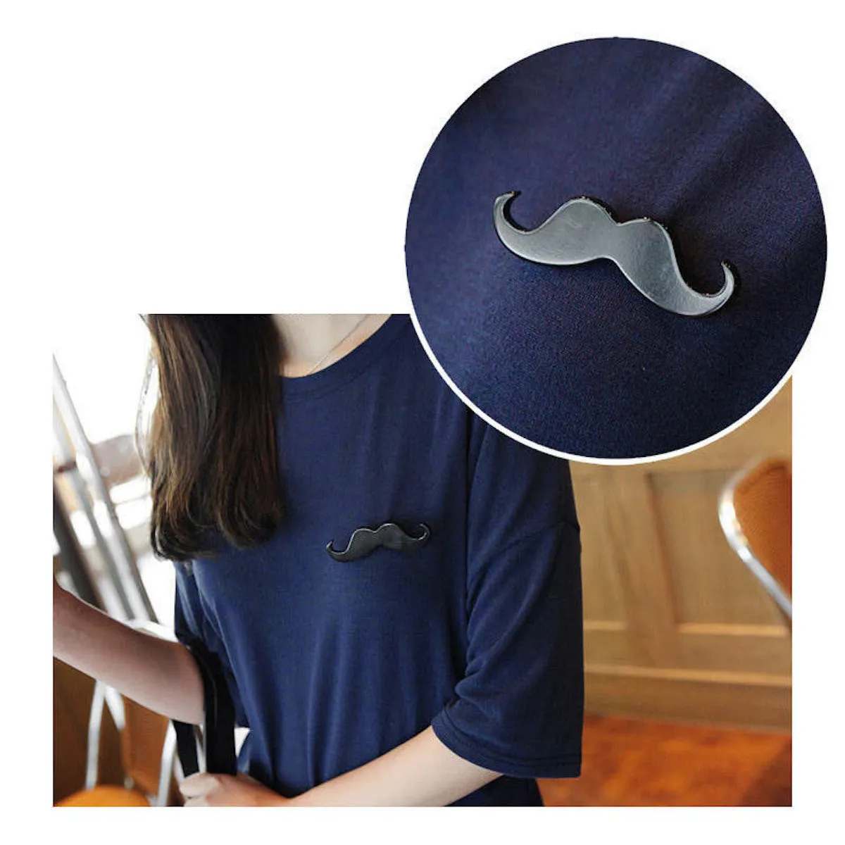 Vintage Moustache Brooch