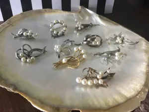 Vintage pearl brooches