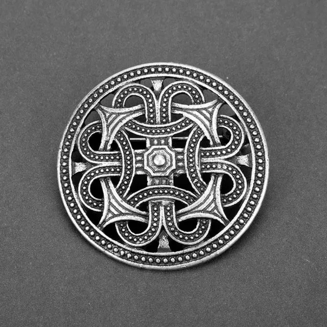 Vintage Round Viking Pin Brooches