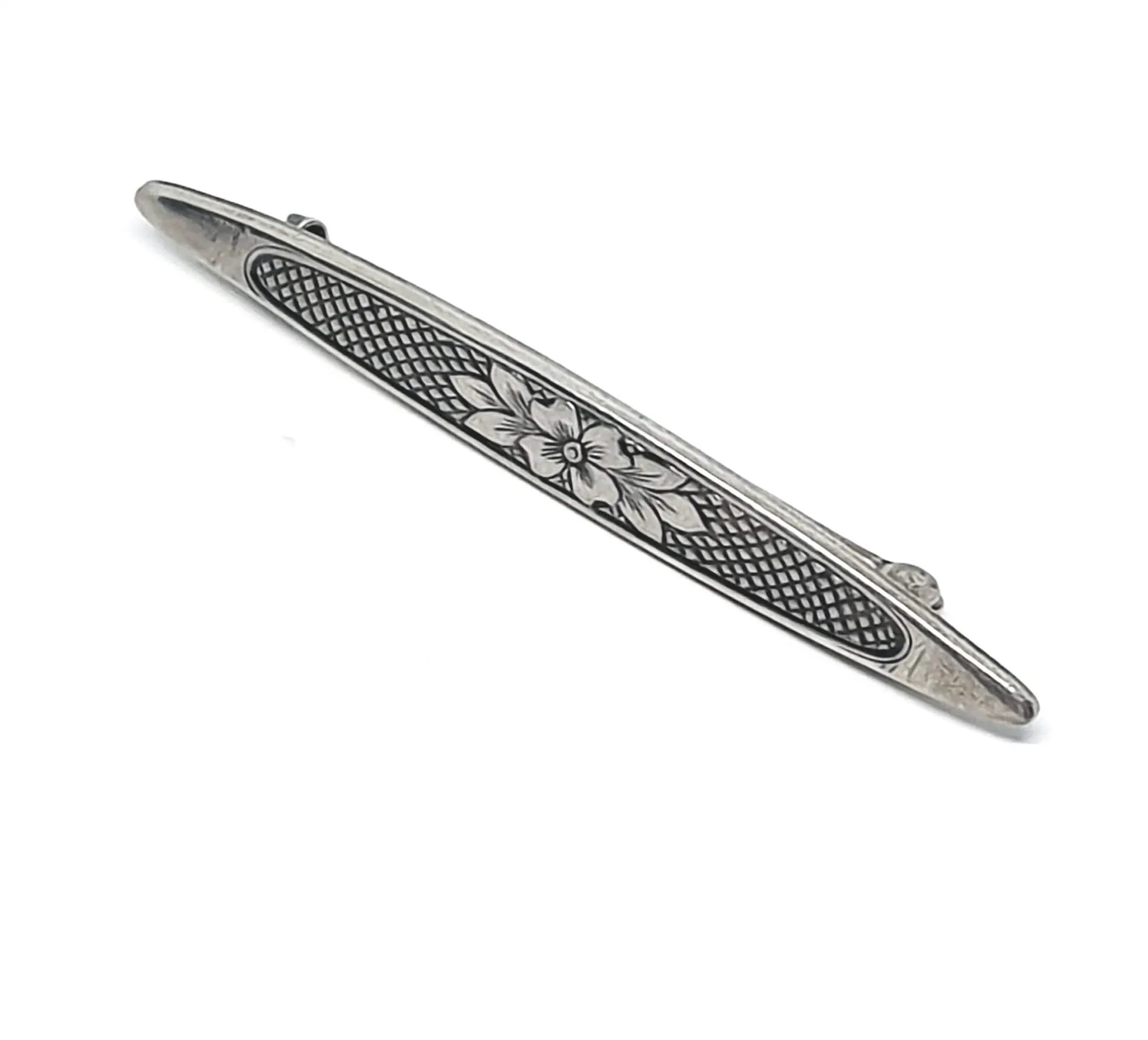 Vintage sterling silver bar brooch