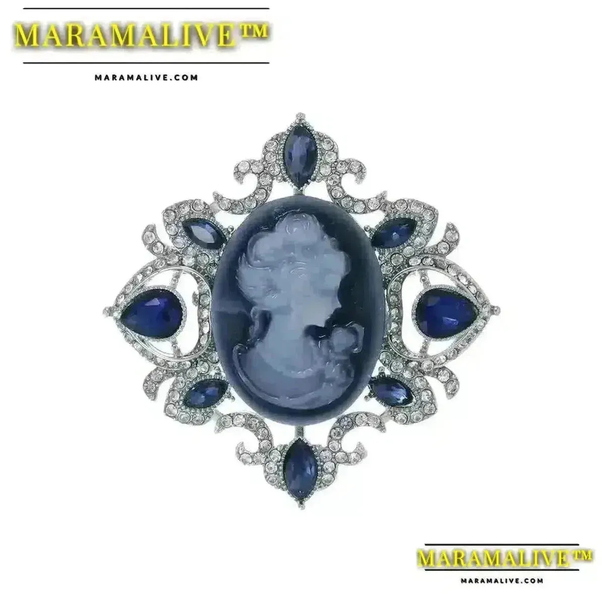 Vintage Victorian Design Queen's Cameo Brooch Pin, Antique Wedding Beauty Jewelry Gift, Elegant Style