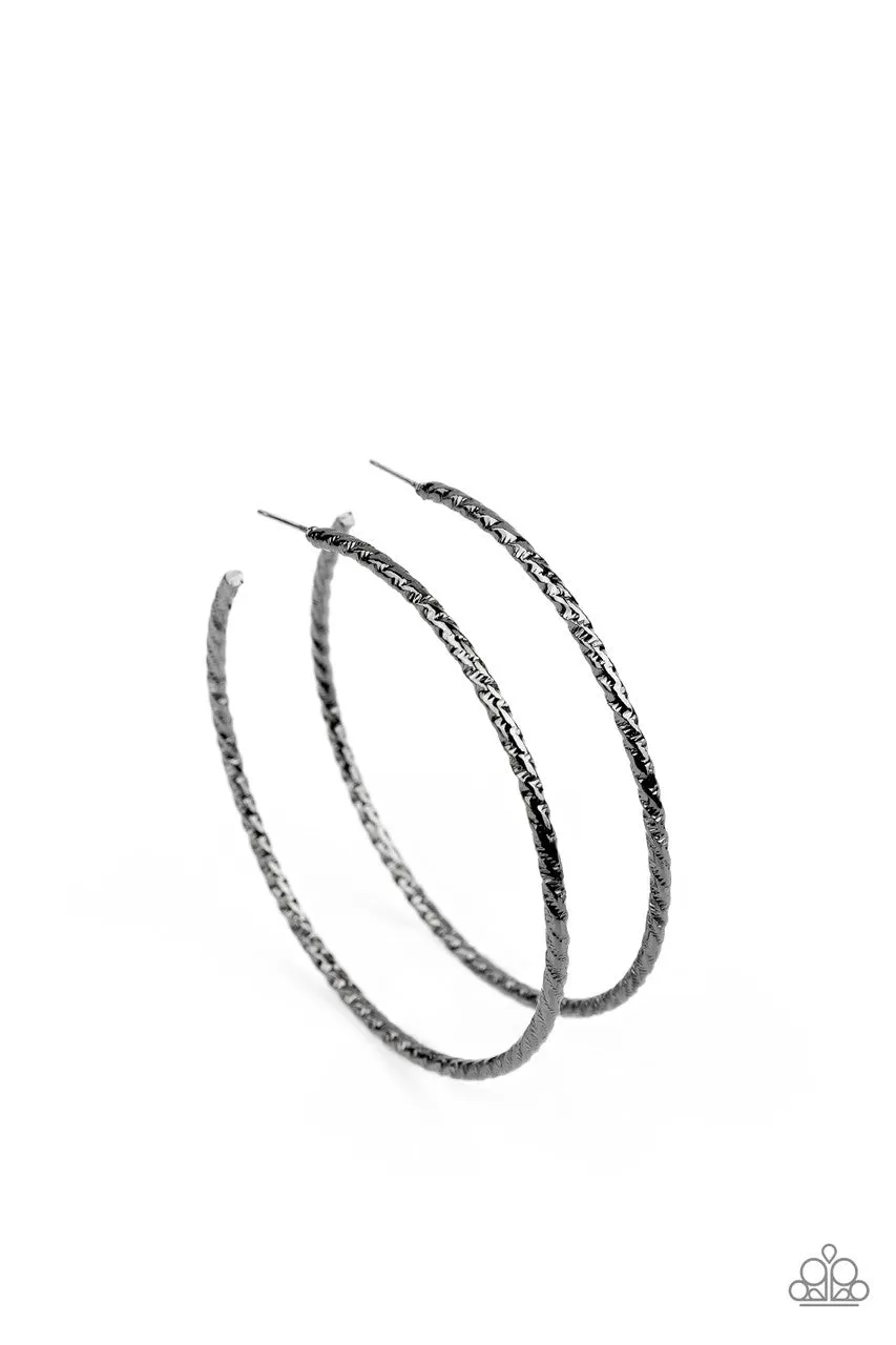 Voluptuous Volume Black Paparazzi Earrings