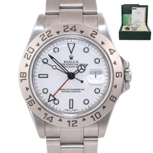 WARRANTY PAPERS Rolex Explorer II White 16570 Polar White Steel 40mm Watch Box