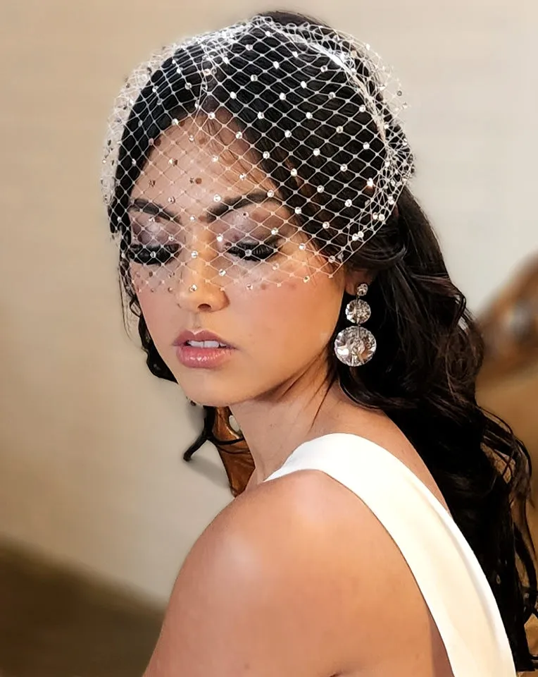 Wedding and evening earrings - large crystal - Cosmic by Kezani