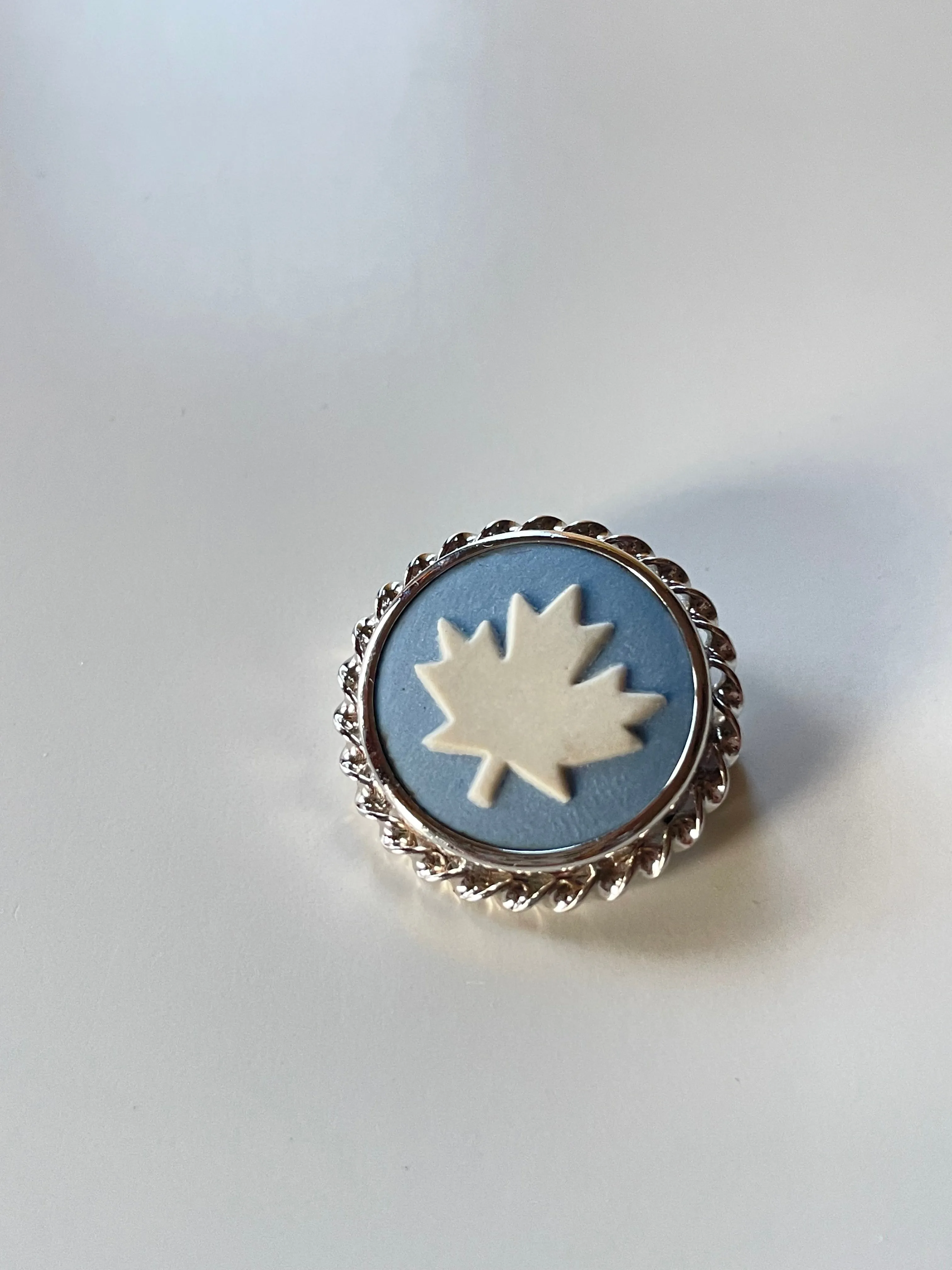 Wedgwood Jasperware Canadian Maple Leaf Brooch