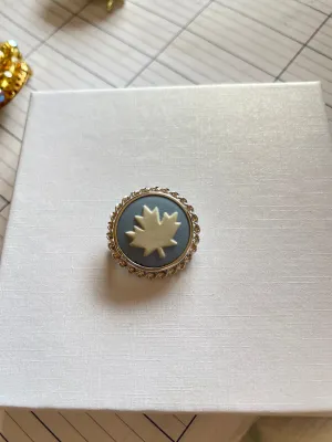 Wedgwood Jasperware Canadian Maple Leaf Brooch