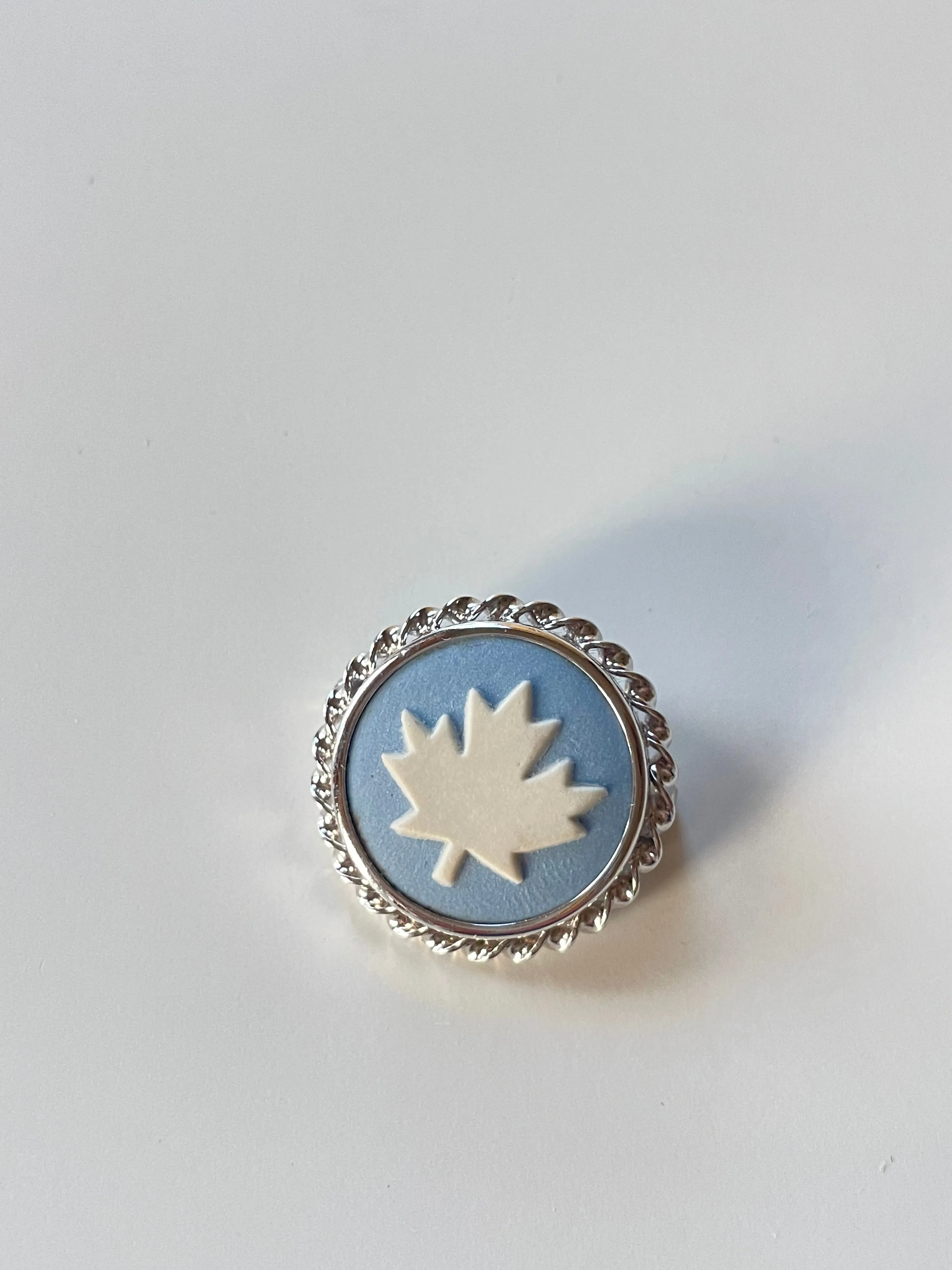 Wedgwood Jasperware Canadian Maple Leaf Brooch