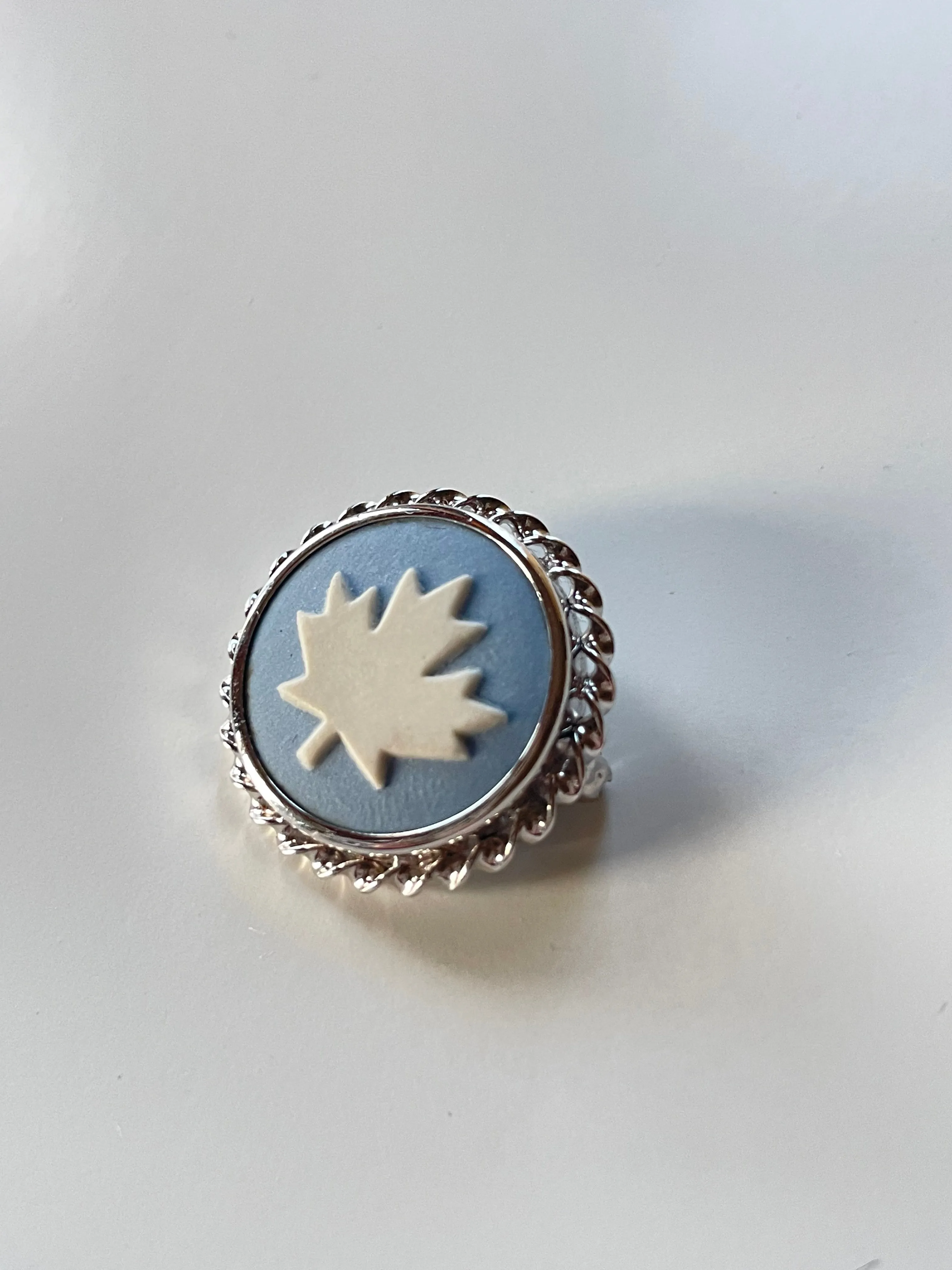 Wedgwood Jasperware Canadian Maple Leaf Brooch