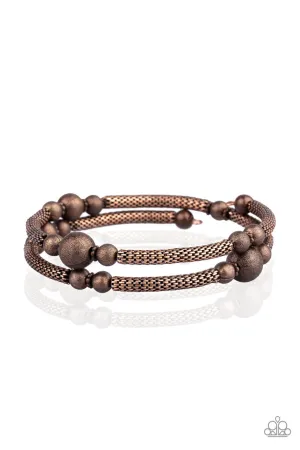 West End Wraparound Copper Paparazzi Bracelet