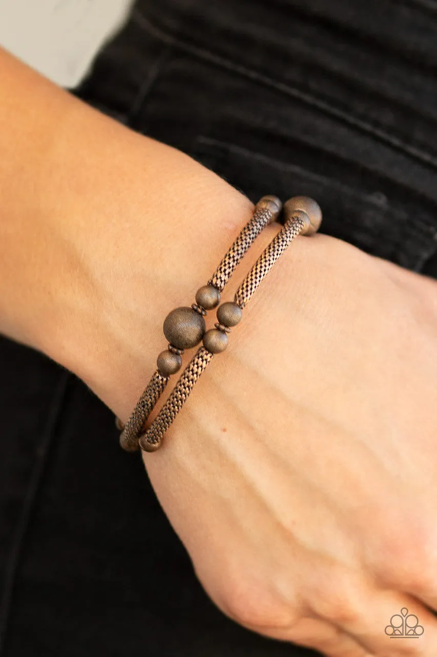 West End Wraparound Copper Paparazzi Bracelet