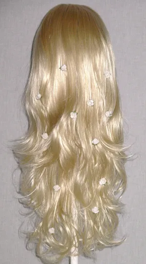 White Hair Flowers Wedding Headpiece Flowers For Braids Buns Ponytails Long Flowing Hair Wear Them Anywhere Necklace Bracelet Coachella