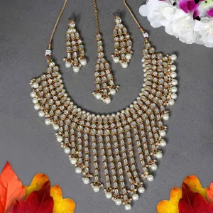 White Kundan Necklace Set