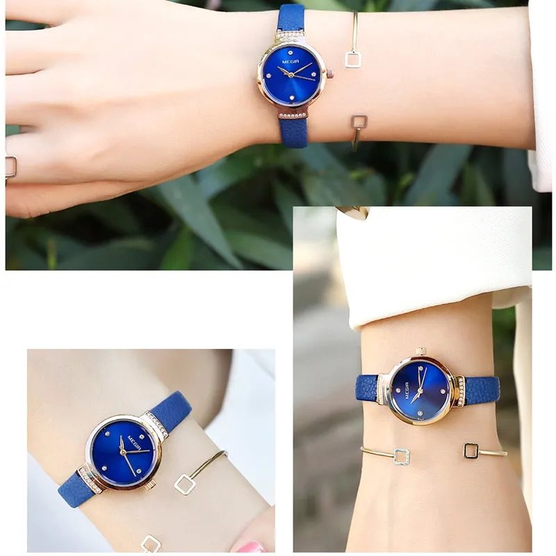 Women's Matte Leather Strap Watches