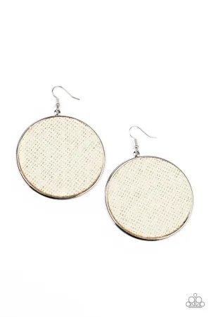 Wonderfully Woven - White - Twine Paparazzi Fishhook Earrings