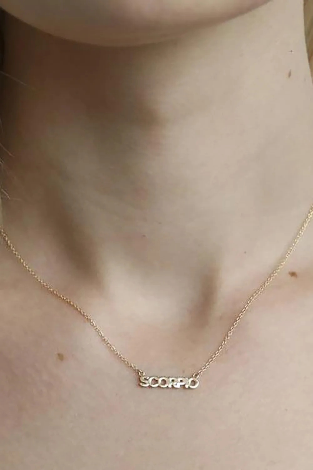 Zodiac Block Font Script Necklace - Pisces