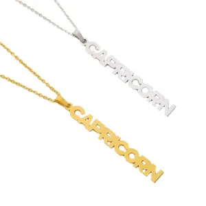 Zodiac Letter Pendant Necklace