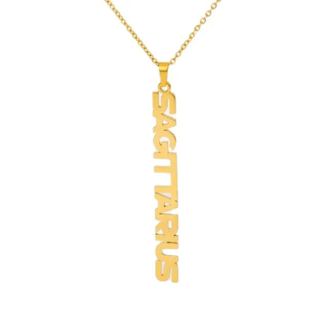 Zodiac Letter Pendant Necklace