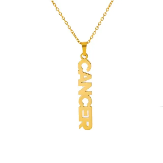 Zodiac Letter Pendant Necklace