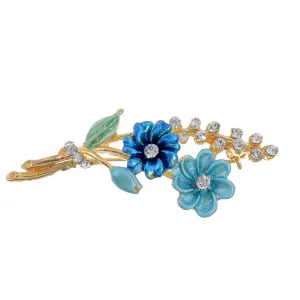 ZOSHI Brooch Pin Luxury Rhinestone Hijab Pin Scarf Clip Flower Brooch Pin Wholesale Gold Color Large Flower Brooches For Women